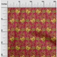 thumbnail image 1 of oneOone Viscose Chiffon Fabric Leaves & Floral Block Print Fabric BTY 42 Inch Wide, 1 of 4