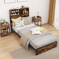 thumbnail image 4 of Costway Twin Bed Frame with Charging Station Storage Headboard Under-bed Storage Space, 4 of 9
