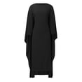 thumbnail image 4 of Wijhcboe 2025 Robe de Soirée en Satin Mode Hijab Robe Fille Abaya Femmes Musulmanes Manches Hijab pour Femmes Élégante Unie Col Rond Robes Hijab pour Femmes Manches Chauve-Souris Turques Ample Robe Maxi Vêtements pour Femmes, 4 of 6