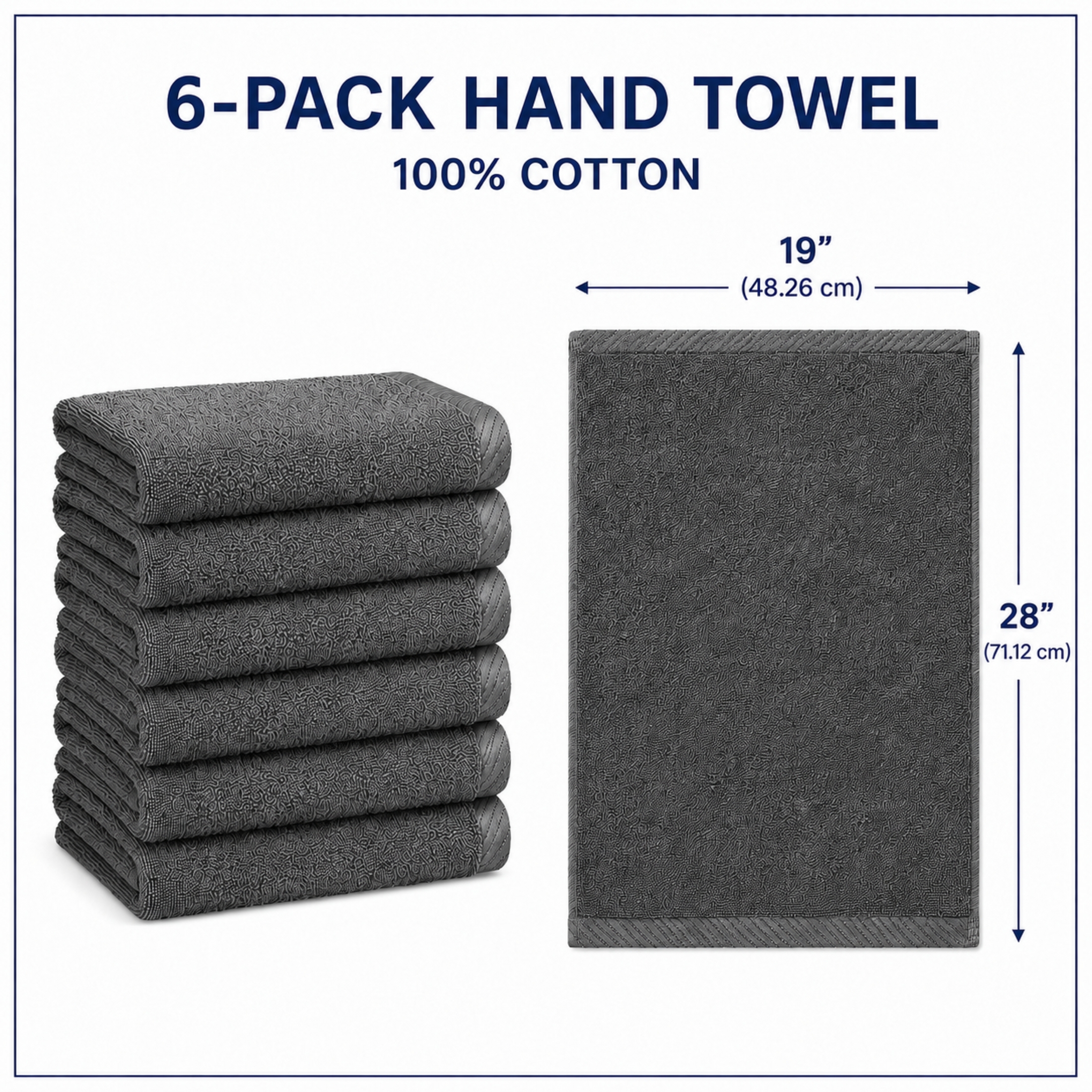 Swift Home 2 Pack Bath Towel Set – 100% Cotton, Luxuriously Soft, Highly Absorbent, Quick Dry, Grey