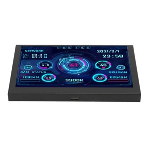 PC CPU Moniteur de données, thèmes sélectionnables USB TYPE C Mini ITX PC Cas Moniror 5in IPS Pour la maison