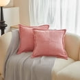 thumbnail image 1 of Renjiang Pillow Covers 18x18 Inch Soft Striped Corduroy Splicing Pillow Covers Rust Decorative Sofa Bed Textured Touch Corduroy Throw Pillows for Couch Cushion, 1 of 3