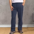 thumbnail image 3 of Men's Rope Loosening Waist Foam Slip Solid Color Pocket Trousers Stitched Crease Pants Loose Sports Trousers, 3 of 5
