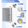 thumbnail image 3 of Fabric Bulletin Board Enclosed Wall-Mounted Display Case for Office Classroom Home x(xA), 3 of 9