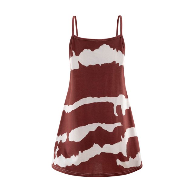 Pompotops Femmes Mode Sexy Casual Impression Boutons Plus-Taille Sans Manches Tops Blouse