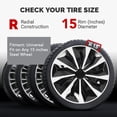 thumbnail image 4 of 15 Inch Wheel Hub Caps, 4PCS Wheel Hub Cover Set Protective Wheel Rim Cover Set Universal  for Cars, 4 of 7