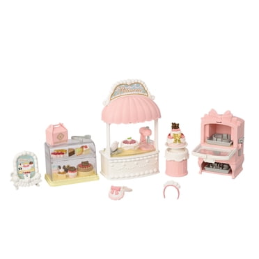 Set de démarrage de la pâtisserie Calico Critters Village, ensemble de jeu maison de poupée avec meubles et accessoires