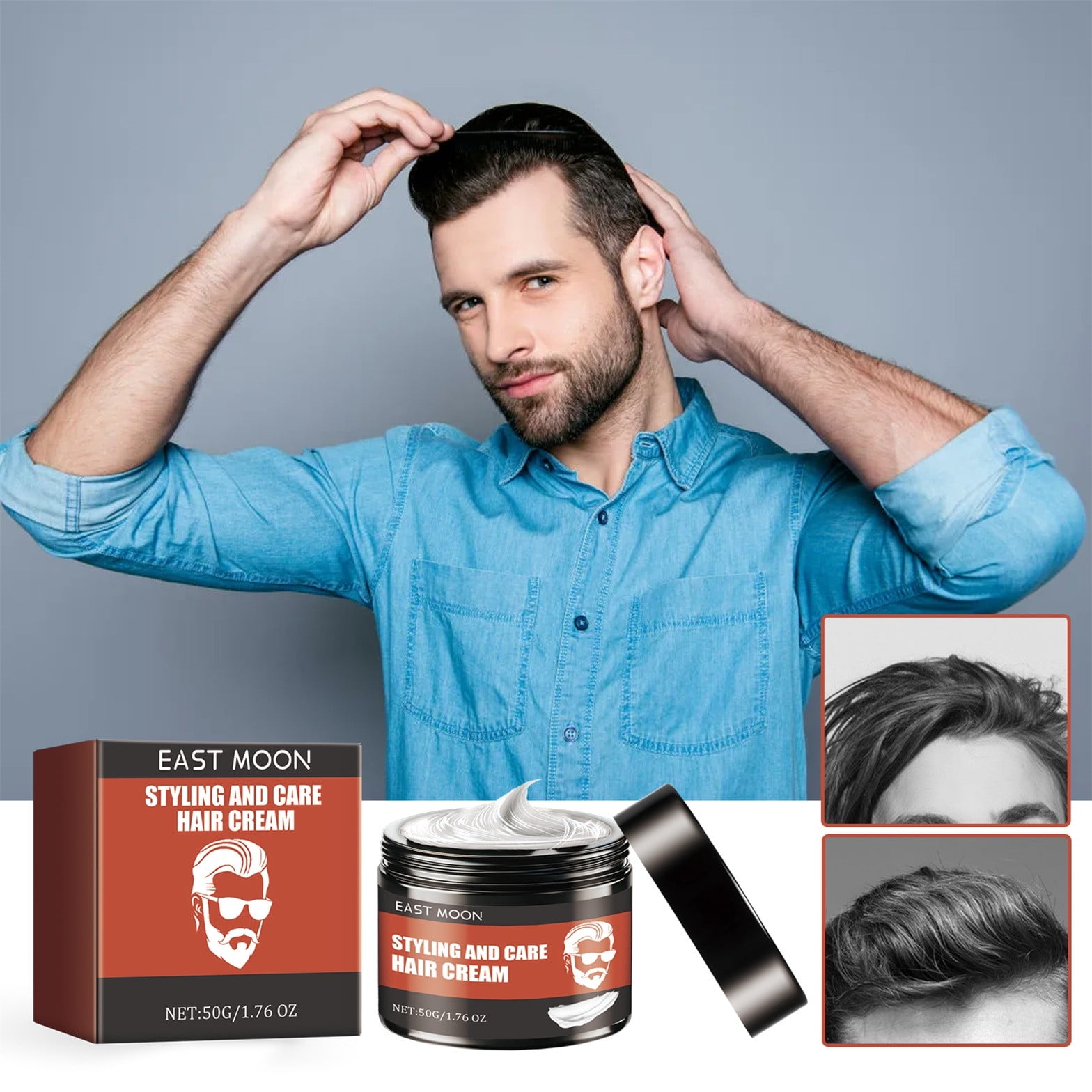 Men's Matte Finish High Hold Styling Cream Forming Cream for Curly
