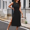 thumbnail image 1 of Gspmoly Robes d'Été pour Femmes, Robe Chandail en Tricot Sans Manches à Col Montant pour Femmes, Robe Débardeur Maxi, Robes de Soirée pour Femmes en Liquidation, 1 of 6
