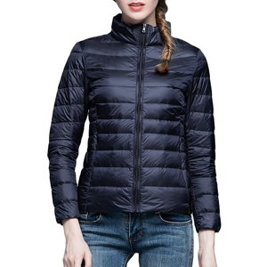Baberdicy Cardigan Sweaters pour les femmes Légère Veste de Down mince et légère Manteau Casual Manteaux Slim Vestes de Down Femmes & Parkas Navy