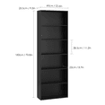 thumbnail image 2 of Homfa 6 Tier Tall Bookshelf and Bookcase, Wooden Bookcase Display Shelf for Living Room Home Office Library Storage, Black, 2 of 6