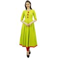 thumbnail image 1 of Bimba Kurti Ethnique de Designer pour Femmes, Robe Kurta Anarkali Évasée avec Pompon, 1 of 2