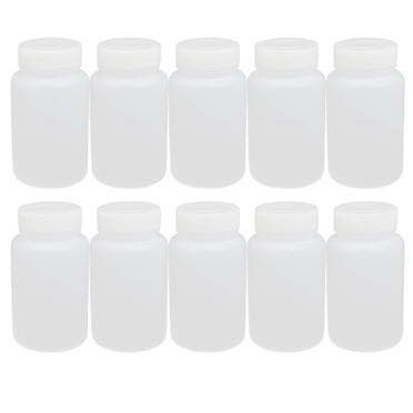 Unique Bargains 10 Pcs 250ml Bouteille de Stockage Liquide à Grand Ouverture en Plastique PE Blanc