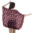 thumbnail image 4 of Moomaya Cache-Maillots pour Femmes pour Maillots de Bain, Manches Kimono Imprimées, Boléro à Franges, 4 of 5