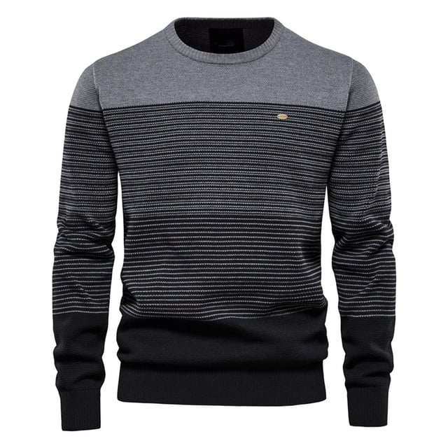 Mikilon Men's O-neck Sweater Soft Casual Sweaters For Men Classic Pullover Sweaters With Ribbing Edge