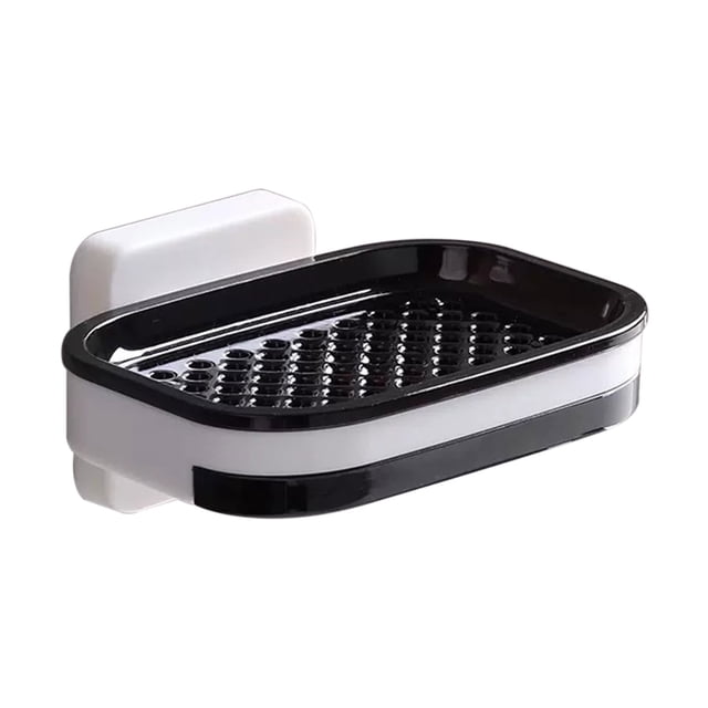 Suction Cup Wall Mounted Double Layer Soap Dish Rack for Bathroom and Shower Storage