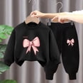 thumbnail image 3 of Pisexur Ensemble 2 Pcs pour Bébé Filles Garçons Automne Hiver Mode Décontractée Polaire Manches Longues Col Rond Chandails en Molleton et Pantalons Vêtements de Détente Imprimé Mignon Ensemble de Survêtement pour Enfants 3-8 Ans, 3 of 4