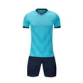 thumbnail image 2 of Diufon Ensembles Athlétiques Garçons Filles Manches Courtes Col Rond Hauts et Shorts Basketball Sport Course Tenues d'Été, 2 of 8
