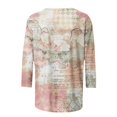 thumbnail image 5 of TIMIFIS Hauts pour Femmes Manches 3/4 Décontractés Coupe Ample Tuniques Col Rond T-shirt Automne, 5 of 5
