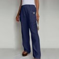 thumbnail image 5 of Birdeem Womens Solid Color High-Waist Loose Womens Wide Leg Pants, 5 of 5