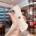 thumbnail image 3 of For iPhone Case,Cute Glitter Plating Loving Heart Pattern Side Print Design for Girls Women,Luxurly Screen Camera Protection Shockproof Soft Bumper Silicone Cover, 3 of 6