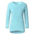thumbnail image 2 of Innerwin Tricot Tops Manches Longues Femmes Pull-Over Col Rond Blouse de Tunique Sky Blue M, 2 of 6