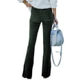 thumbnail image 3 of Luxur Pantalon Évasé Taille Haute pour Femme, Vert Foncé, Taille 3TG, 3 of 3