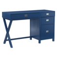 thumbnail image 1 of Linon Peggy Bureau Latéral de Rangement en Bois avec 4 Tiroirs Quincaillerie Argentée en Bleu Marine, 1 of 20
