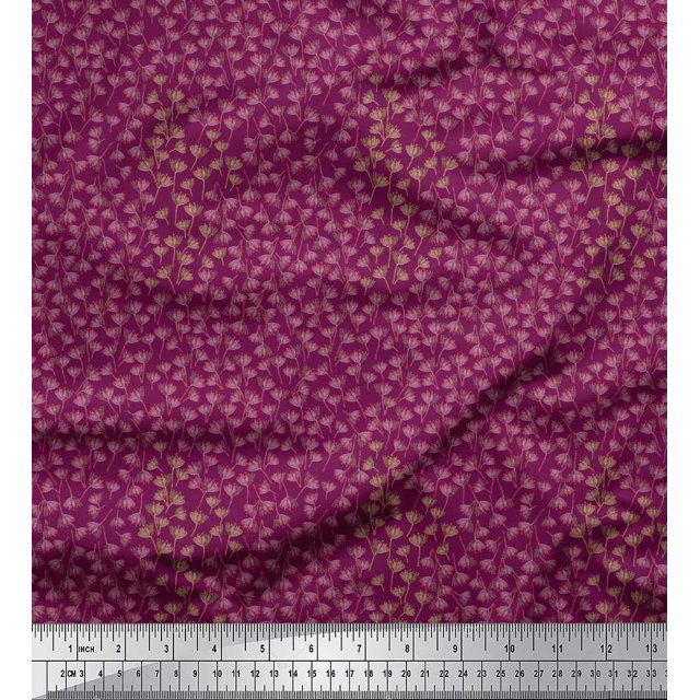 Soimoi Poly Georgette Fabric Artistic Floral Shirting Print Fabric by The Yard 42 Inch Wide