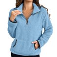 thumbnail image 1 of Timegard Half Zip Pullover for Women Cropped Long Sleeve Tops Sweatshirts Thumb Hole Fall Solid Color Tops, 1 of 6