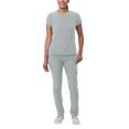thumbnail image 1 of Adar Addition Go-Higher Scrub Set For Women - Notched V-Neck Scrub Top & Skinny Cargo Scrub Pants, 1 of 7