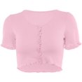 thumbnail image 1 of Tank Crop Tops Y2K Women Button Knitted Short Sleeve - Pink, 1 of 2