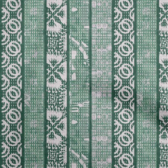 oneOone Rayon Teal Green Fabric Block Print Craft Projects Decor Fabric Printed By The Yard 56 Inch Wide