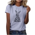 thumbnail image 1 of Tauxra Hauts d'Été à Manches Courtes pour Femmes, T-Shirts à Col Rond pour Femmes, Blouse T-Shirt Décontractée à Imprimé de Pâques, 1 of 5