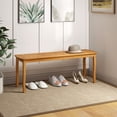 thumbnail image 2 of Gymax 2PCS 47'' Long Patio Dining Bench w/ Slatted Seat Backless Wooden Picnic Bench, 2 of 9