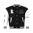 thumbnail image 2 of Men Women Embroidery Baseball Jackets Long Sleeves Oversized Button Down Varsity Bomber Jacket, 2 of 6
