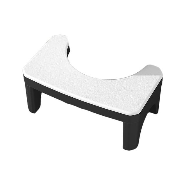 White Toilet Step Stool Squatting Potty Step Stool For Bathroom Folding Design Non Slip Surface Stackable Storage 14.96X8.66X6.69 Inches 1.72Lb