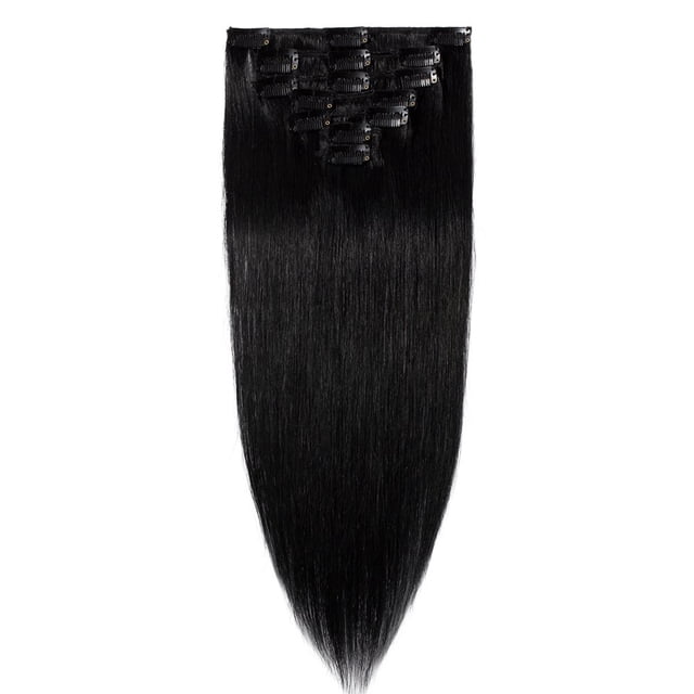 100% Remy Human Hair Clip in Human Hair Extensions Silky Straight Human Hair 7 Pcs 15 clips