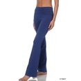 thumbnail image 3 of CHUANK Womens & Plus Stretch Cotton Fold-Over High Waist Bootcut Workout Flared Yoga Pants, 3 of 4