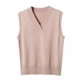 thumbnail image 1 of MeetoTime Chandail Sans Manches pour Femme, Col en V, Basique, Uniforme, Tricot, Camisole Tricotée, 1 of 7