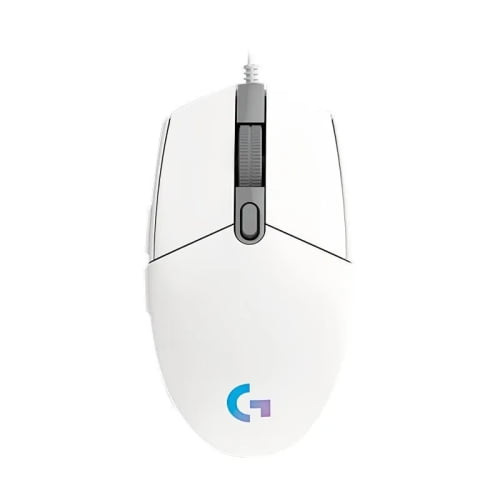 Logitech G102 Mouse USB Wired Gaming Mouse 8000 DPI Rainbow Optical Effect Screen For PC/Mac Computer and Laptop - White