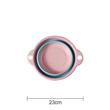 Bassin de Lavage pour Bébé, Bassine Domestique Portable Pliable, Bassine en Plastique pour Vêtements, Bassines de Lavage pour Légumes, Rose