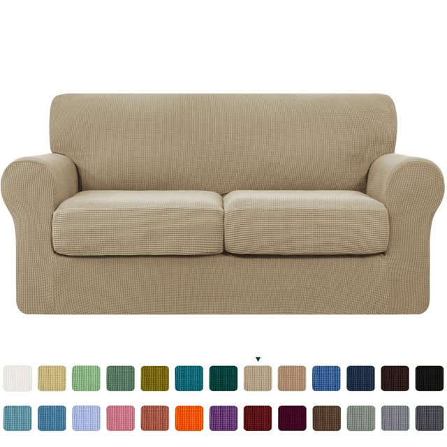 CHUN YI Sofa Cover with Separate Cushion Slipcover Stretch Checks
