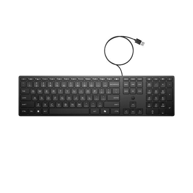 HP Smart 320K Clavier Filaire USB Pleine Grandeur, Design Épuré – L96909-001