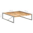 thumbnail image 4 of vidaXL Table Basse 140x140x40 cm Bois de Manguier Brut, 4 of 4