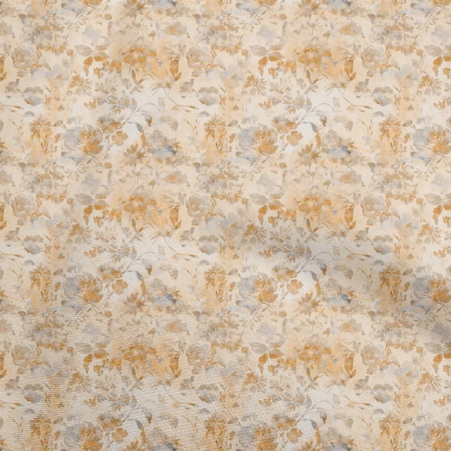 oneOone Rayon Yellow Fabric Abstract Floral Fabric For Sewing Printed Craft Fabric By The Yard 56 Inch Wide-1ra