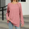 thumbnail image 2 of yoeyez Tunique en Tricot pour Femmes, Chandails à Manches Torsadées Patchwork, Col Ras du Cou Raglan, Chemises à Manches Longues, Hauts Mode Automne 2024, Rose, P, 2 of 7