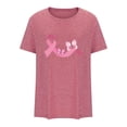thumbnail image 5 of TIMIFIS Chandails de Sensibilisation au Cancer du Sein pour Femmes Été Ample Imprimé T-Shirt à Col Rond Manches Courtes Blouse Décontractée Automne/hiver, 5 of 5