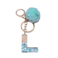 thumbnail image 2 of Letter Pendant Plush Ball Key Chain Resin Sequin Buckle Keyring Holder Charm Decoration, 2 of 8