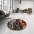thumbnail image 3 of Ahgly Company Indoor Rectangle Abstract Red Abstract Area Rugs, 8' x 10', 3 of 6